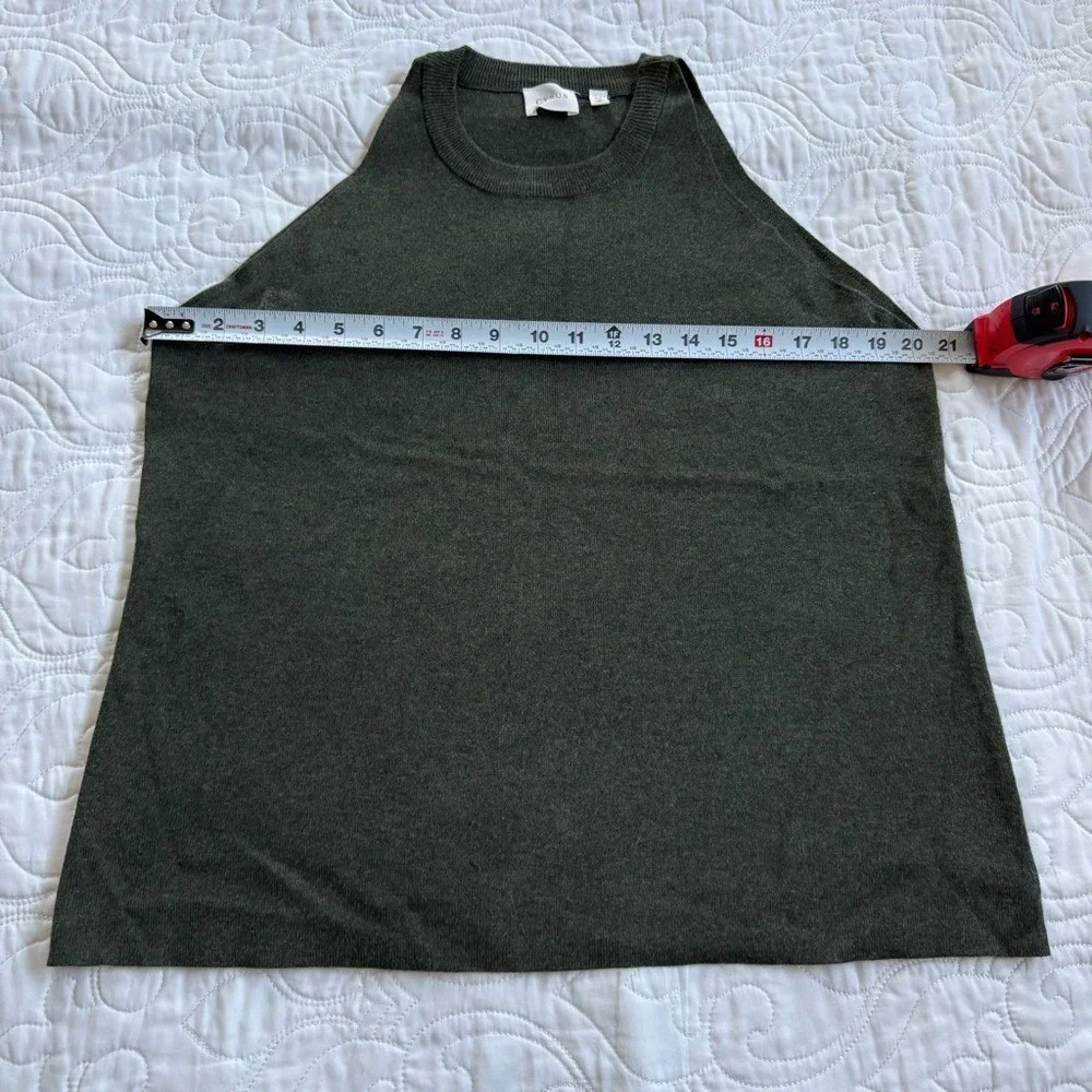 Cyrus Dark Green Sleeveless Classic Tank Top Minimalist Sweater‎ Women's XL EUC